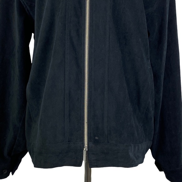 Virgola VintageBlack Full Zip Faux Suede Long Sleeve Jacket Women's Medium Lined - Picture 4 of 11